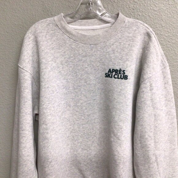 Abercrombie & Fitch Apres Ski A&F Fleece Oversized Gray Sweatshirt Small - Picture 5 of 12